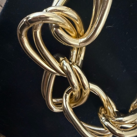 Anne Klein Vintage Gold-Tone Sculptural Link Statement Necklace - Picture 3 of 6